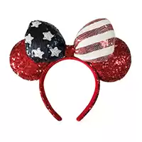 Minnie Mouse Americana Sequined Ear Headband with Bow