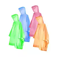 Rain Ponchos for Adults, Disposable Rain Ponchos, Multicolor 4 Pack