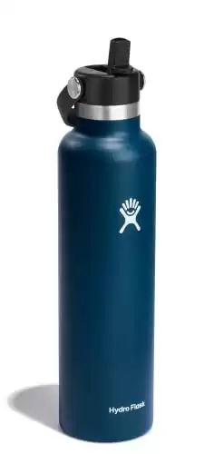 Hydro Flask 24 Oz Standard Mouth with Flex Straw Cap - Insulated Water Bottle